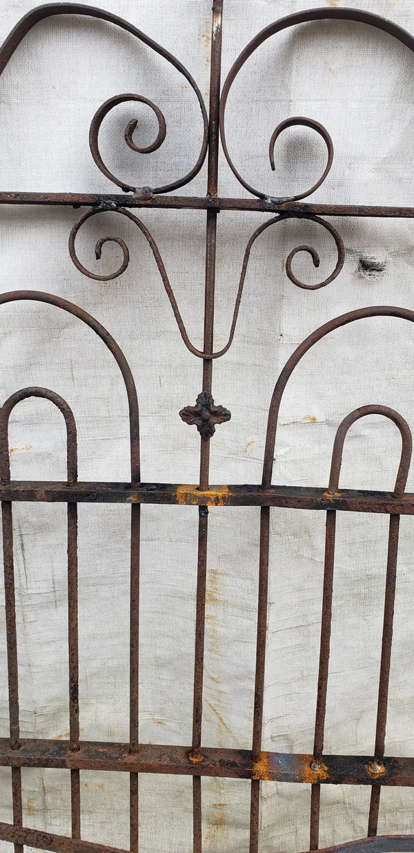 Wrought Iron Garden Yard or Farm Gate with Bottom Cross Hatch Design GA9524