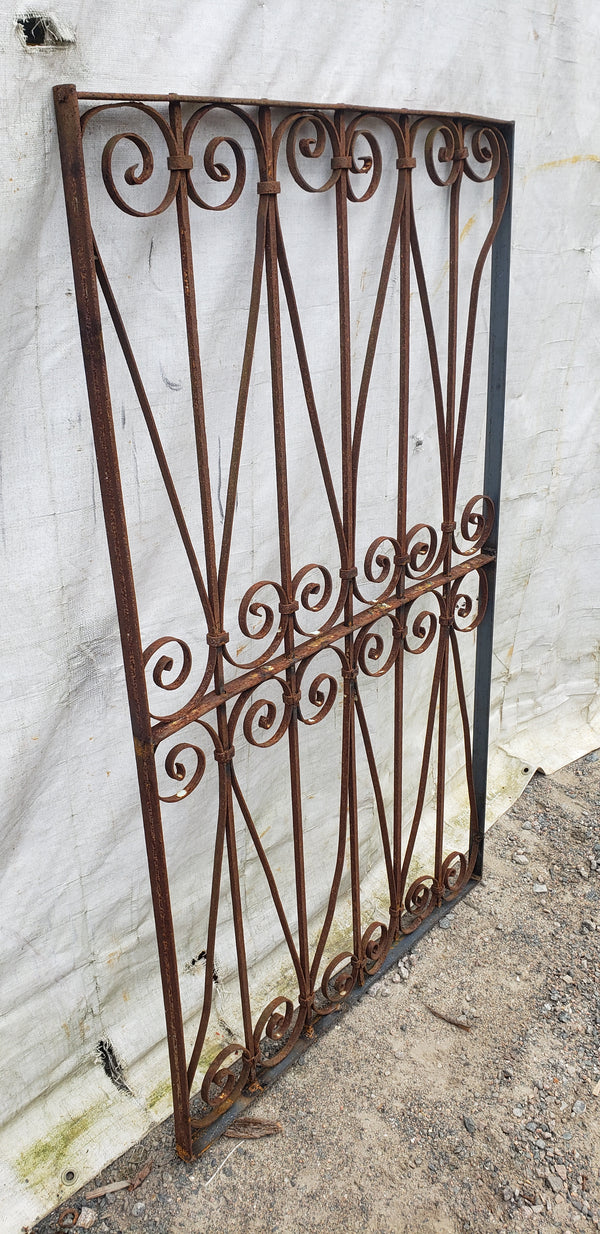 Wrought Iron Gate Panel with Heart Shaped Scrolls 33 1/4" W x 55" T GA9529