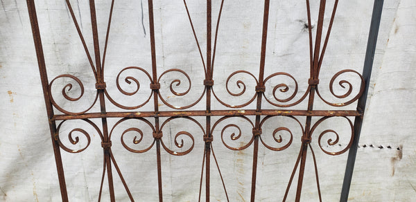 Wrought Iron Gate Panel with Heart Shaped Scrolls 33 1/4" W x 55" T GA9529