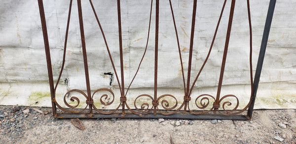 Wrought Iron Gate Panel with Heart Shaped Scrolls 33 1/4" W x 55" T GA9529