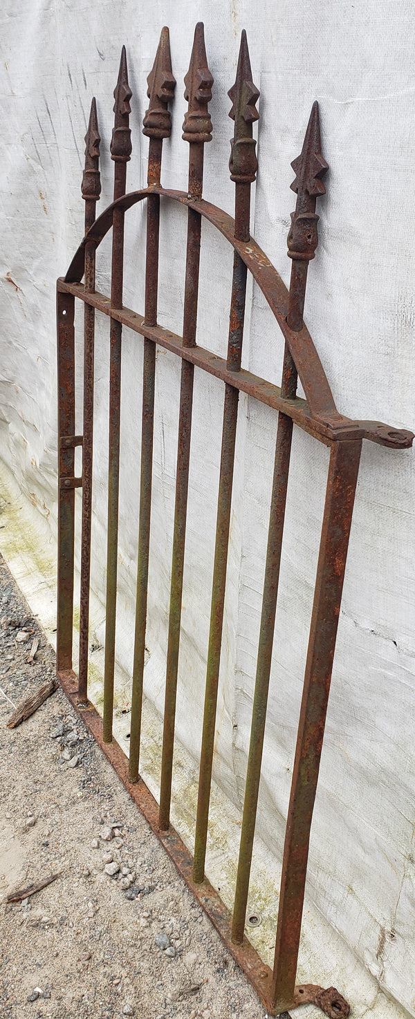 Arched Top Wrought Iron Gate with Arrow Point Finials 33" W x 44" T GA9530