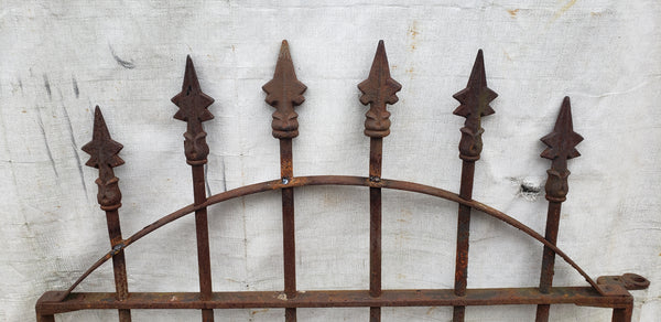 Arched Top Wrought Iron Gate with Arrow Point Finials 33" W x 44" T GA9530
