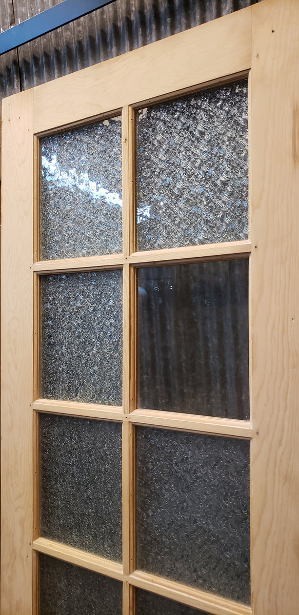 Pair of Newly Stripped Textured Glass Interior Doors 27 1/4" x 81 1/2