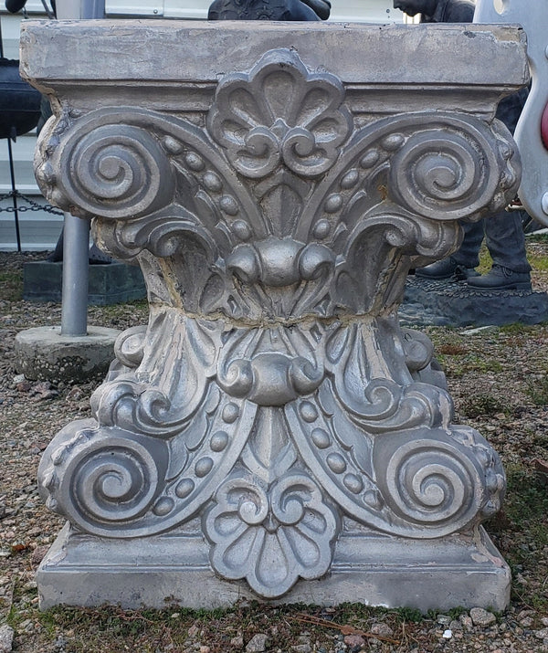 Ornate Art Nouveaux Garden Pedestal 23 3/8"  Wide by  28 3/4" Tall GA9576
