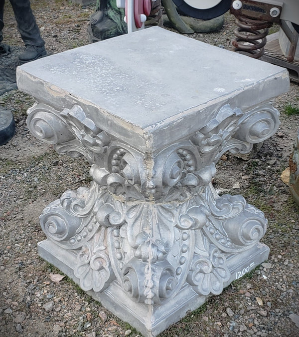 Ornate Art Nouveaux Garden Pedestal 23 3/8"  Wide by  28 3/4" Tall GA9576