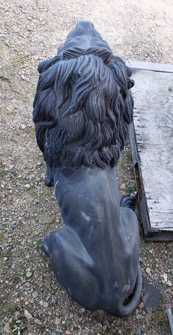Free Standing Sculptured Cast Bronze Roaring Lion Statue GA9575