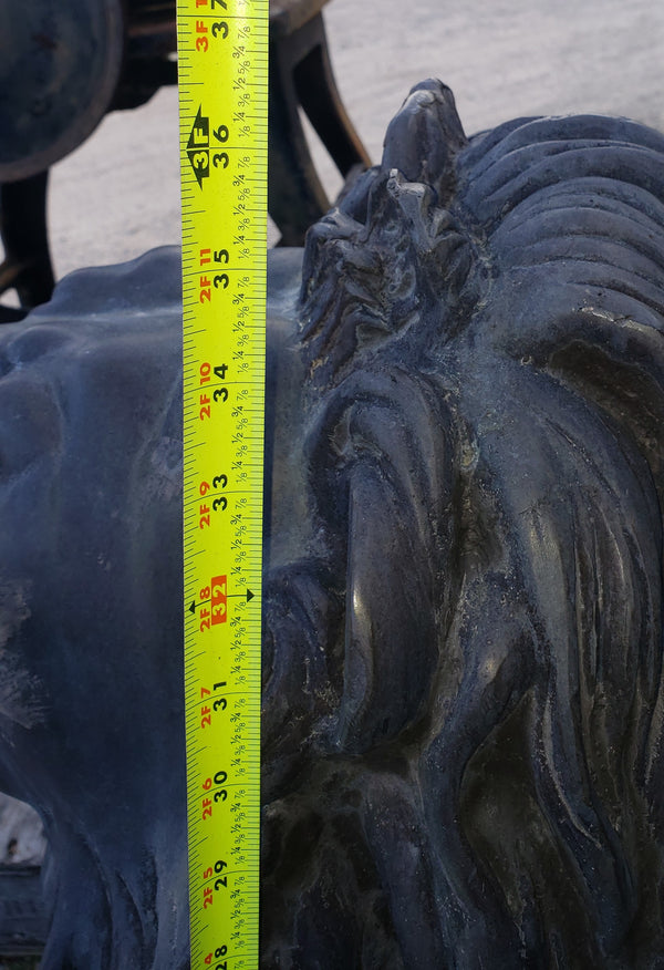 Free Standing Sculptured Cast Bronze Roaring Lion Statue GA9575