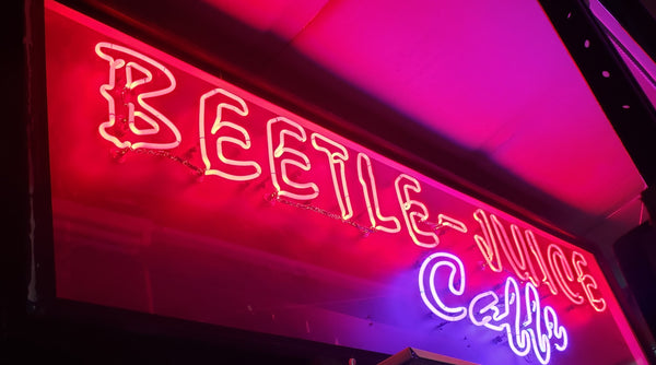 10 Foot Long BEETLE-JUICE CAFFE Hanging Neon Sign GA9574