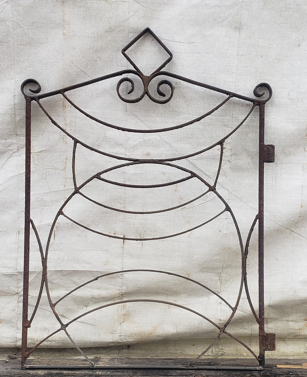 Art Deco Geometric Wrought Iron Gate  34" Wide x 40 3/4" Tall GA9581