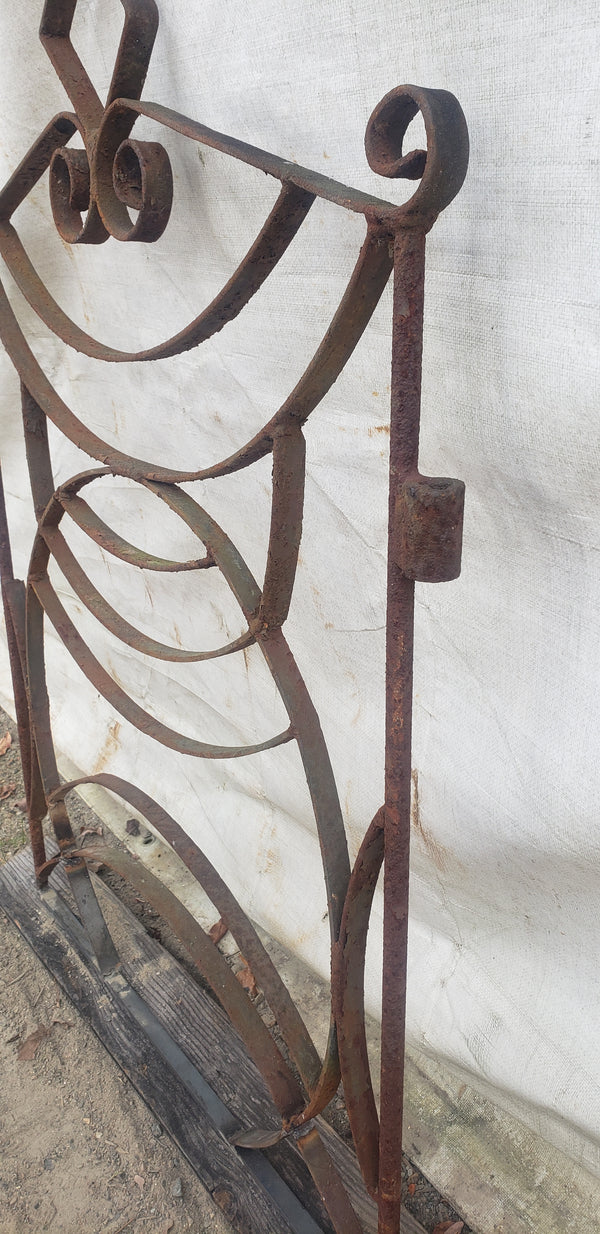 Art Deco Geometric Wrought Iron Gate  34" Wide x 40 3/4" Tall GA9581