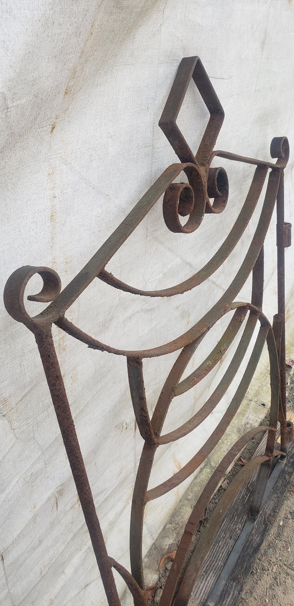 Art Deco Geometric Wrought Iron Gate  34" Wide x 40 3/4" Tall GA9581