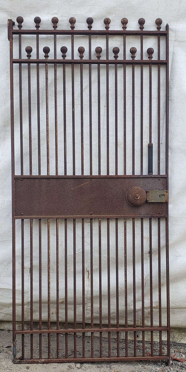 Iron Gate Panel with Double Ball Top Finials 32 5/8" x 71 3/4" Tall GA9584