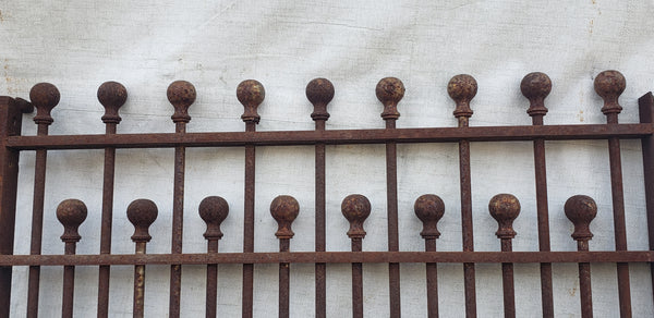 Iron Gate Panel with Double Ball Top Finials 32 5/8" x 71 3/4" Tall GA9584