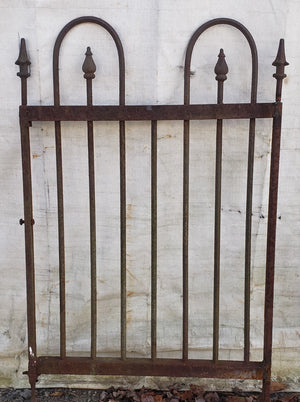 Narrow Wrought Iron Gate with Arrow Finials 26 1/2