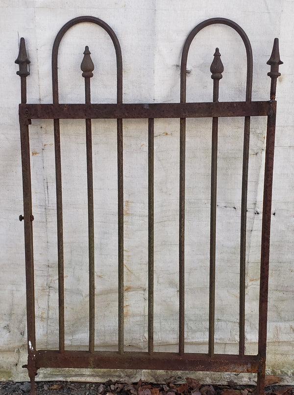 Narrow Wrought Iron Gate with Arrow Finials 26 1/2"  Wide by 42 1/4" Tall GA9605