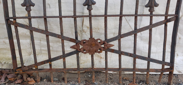 Small Wrought Iron Gate with Cross Hatch 34" x 36 1/2" Tall GA9606
