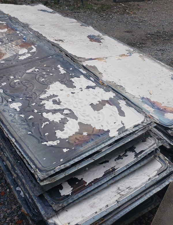 Ceiling Tin Salvaged from Church in D.C.  2' x 8'  GA9615 - 90 Panels in Stock
