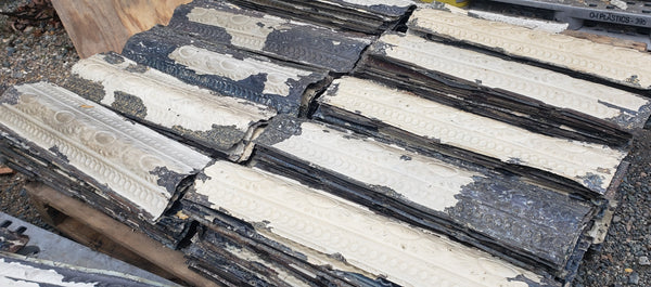 Curved Ceiling Tin Salvaged from Church in D.C.  25" x 7" GA9617 188 In Stock