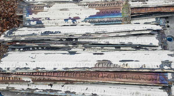 Curved Ceiling Tin Salvaged from Church in D.C.  48" x 8" GA9618  39 In Stock