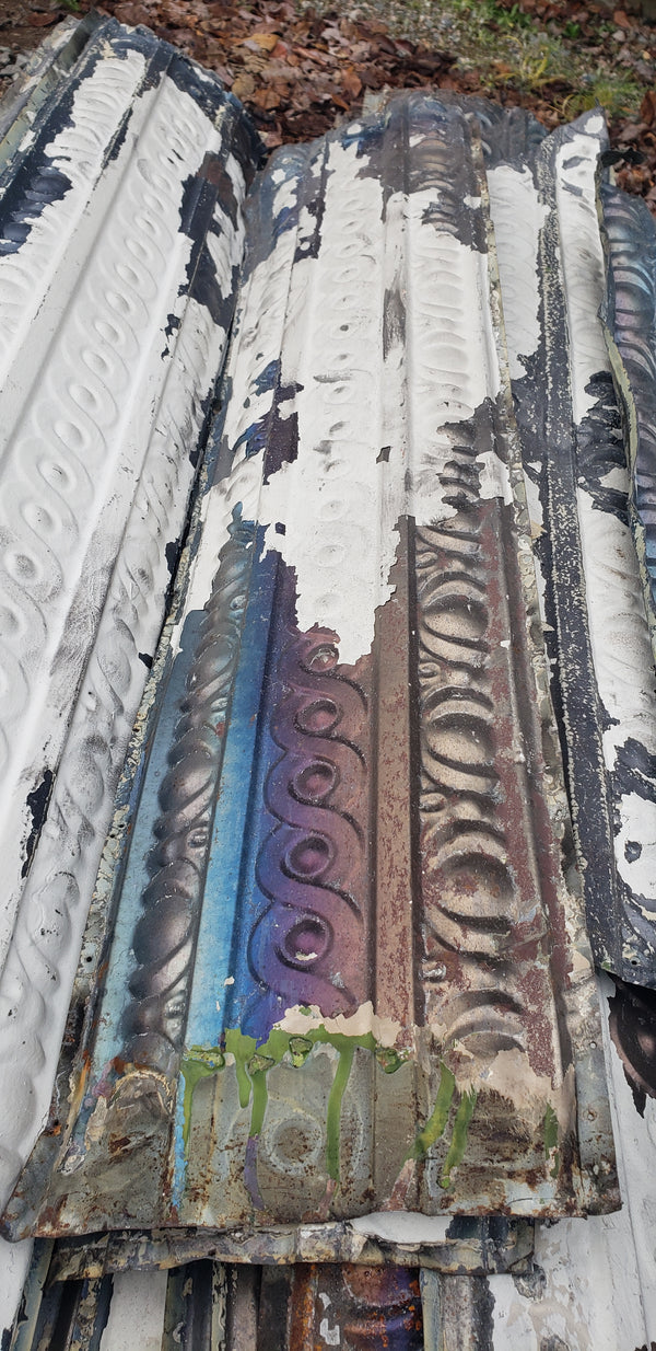 Curved Ceiling Tin Salvaged from Church in D.C.  48" x 8" GA9618  39 In Stock