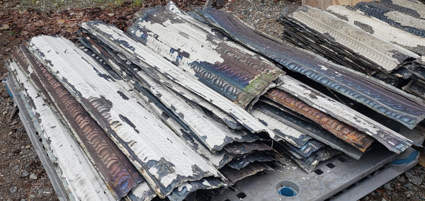 Curved Ceiling Tin Salvaged from Church in D.C.  48" x 8" GA9618  39 In Stock