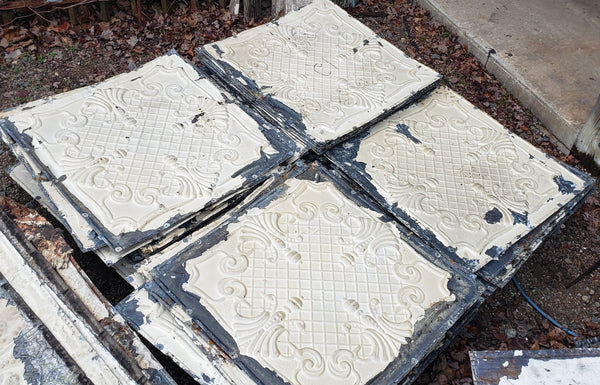 Ceiling Tin Salvaged from Church in D.C.  24" x 24" GA9620 - 79 Panels in Stock
