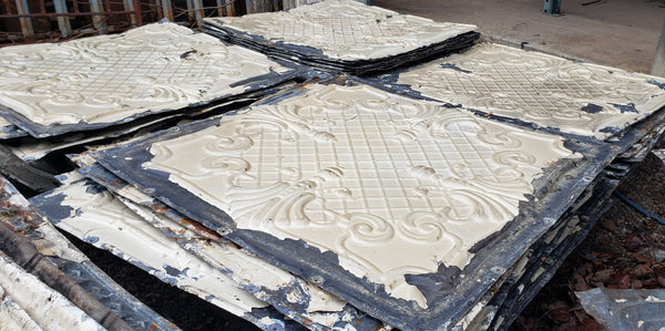 Ceiling Tin Salvaged from Church in D.C.  24" x 24" GA9620 - 79 Panels in Stock