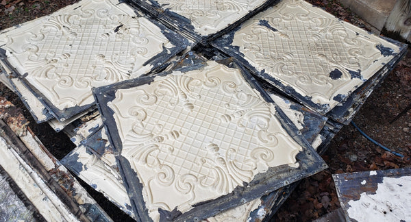 Ceiling Tin Salvaged from Church in D.C.  24" x 24" GA9620 - 79 Panels in Stock
