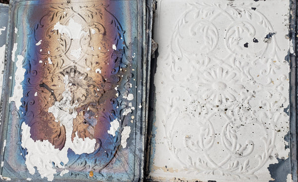 Ceiling Tin Salvaged from Church in D.C.  24" x 32" GA9621 - 35 Panels in Stock