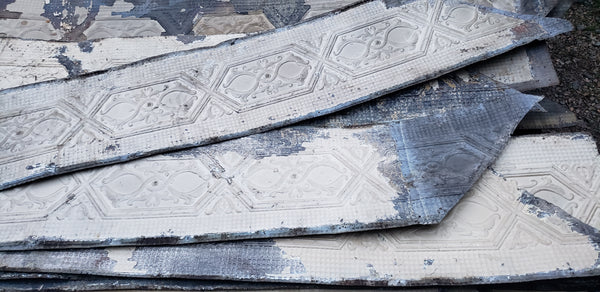 Ceiling Tin Salvaged from Church in D.C.  12" x 80" GA9622-S  23 Panels in Stock