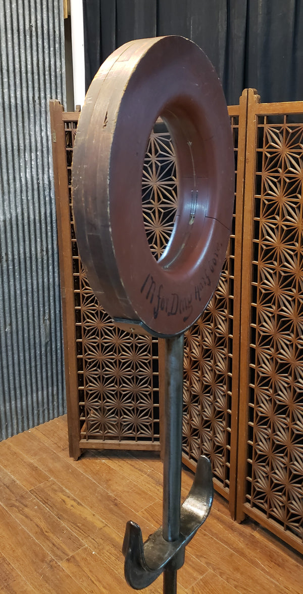 Freestanding Adjustable Lollipop Mirror from Reclaimed Factory Steel Pole GA9624