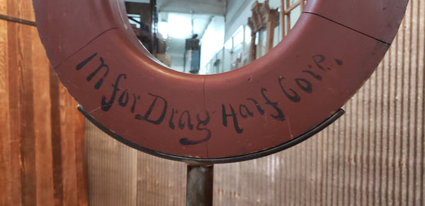 Freestanding Adjustable Lollipop Mirror from Reclaimed Factory Steel Pole GA9624