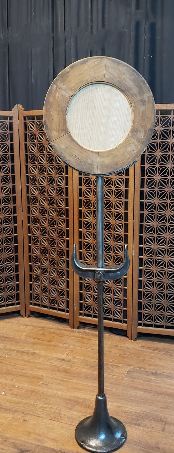 Freestanding Adjustable Lollipop Mirror from Reclaimed Factory Steel Pole GA9624