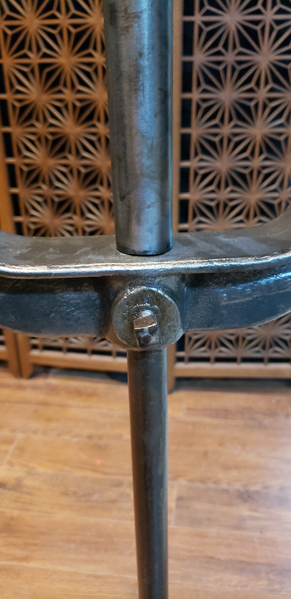 Freestanding Adjustable Lollipop Mirror from Reclaimed Factory Steel Pole GA9624