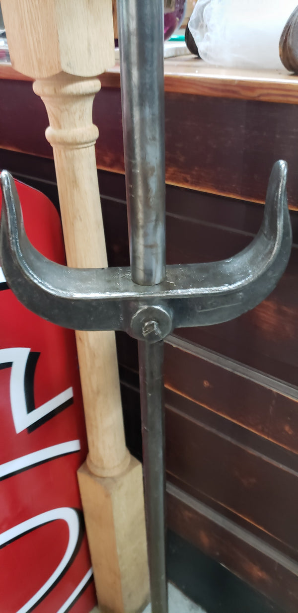 Freestanding Adjustable Lollipop Mirror from Reclaimed Factory Steel Pole GA9625