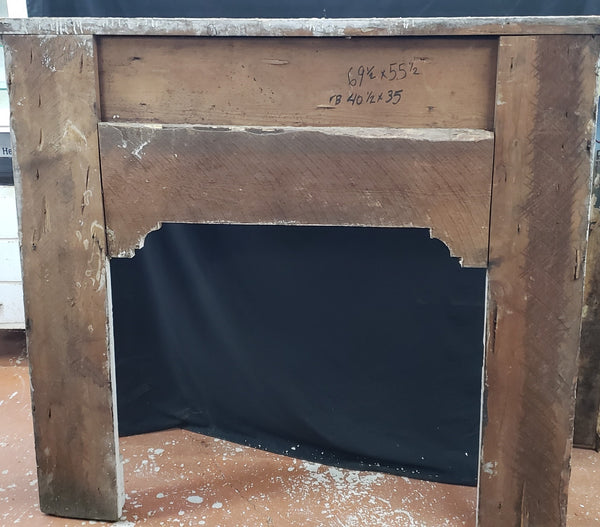 Art Deco Fireplace Mantel with Raised Panels 69"  Wide by 55 1/4" Tall GA9629