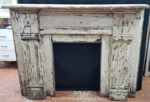 Eastlake Fireplace Mantel with Round Bullseye Rosettes 62" Wide x 48" Tall GA9637