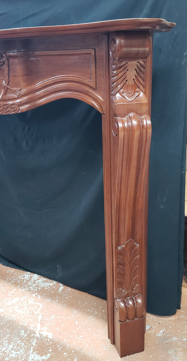 Mahogany Fireplace Mantel with Griffin Designs & Claw Feet 67" W x 55" T GA9639