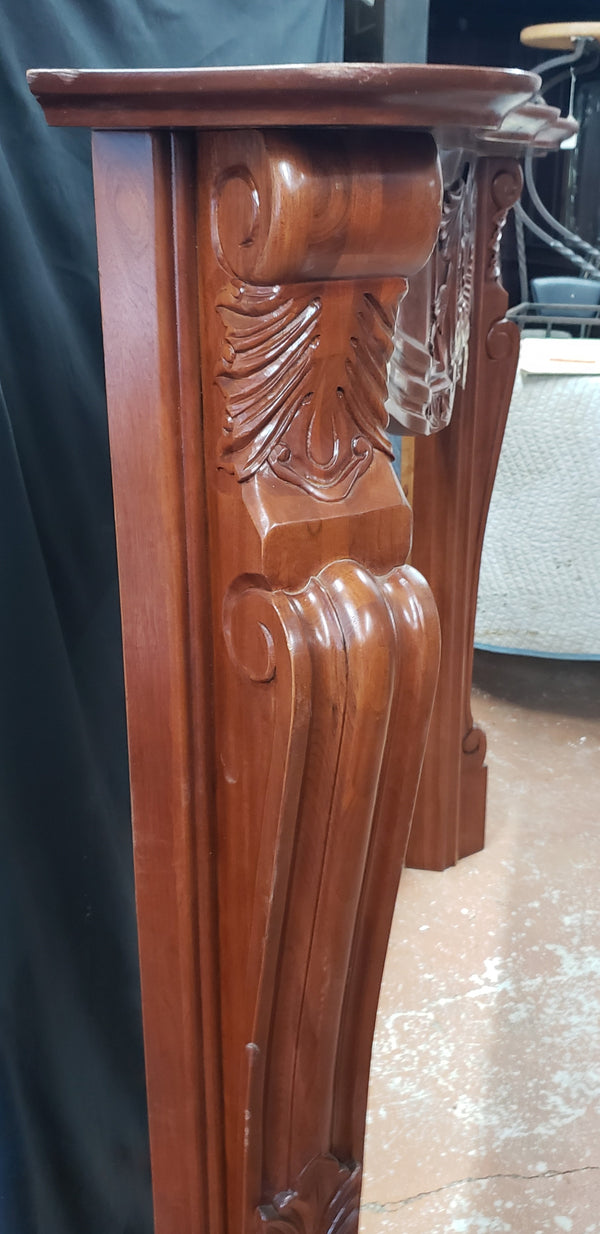 Mahogany Fireplace Mantel with Griffin Designs & Claw Feet 67" W x 55" T GA9639