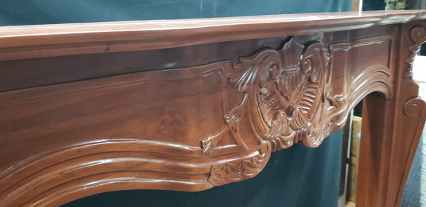 Mahogany Fireplace Mantel with Griffin Designs & Claw Feet 67" W x 55" T GA9639