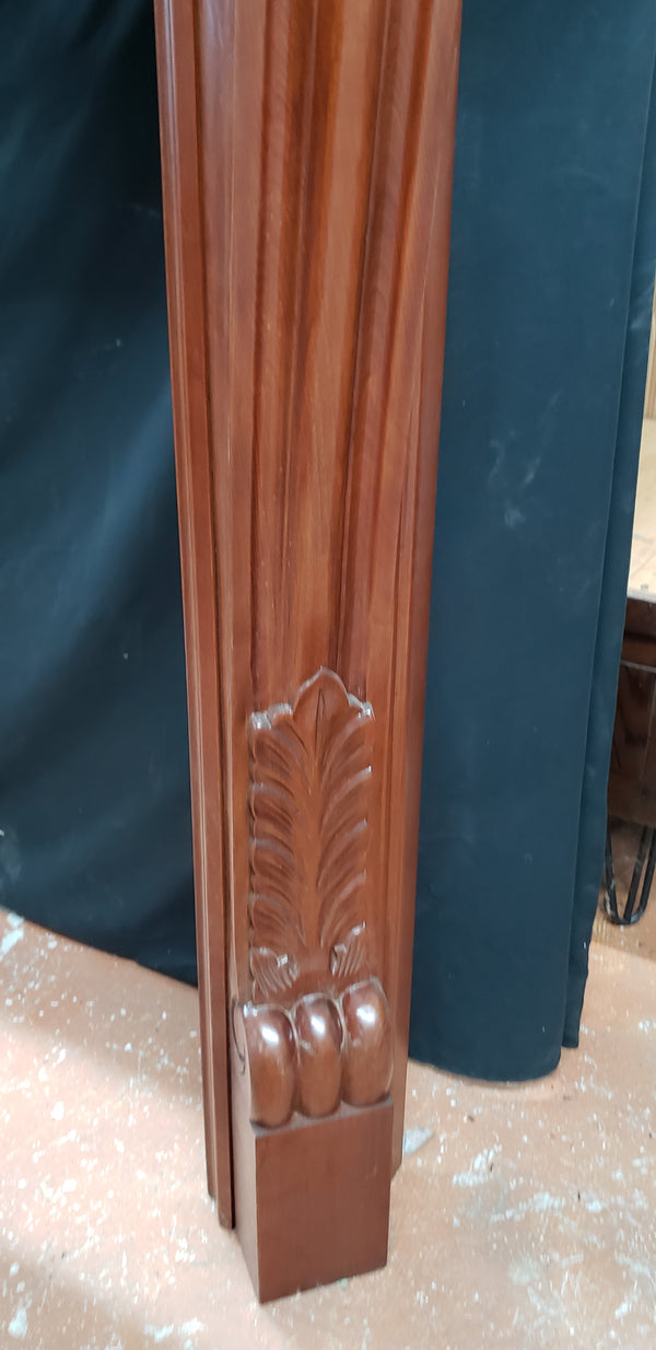 Mahogany Fireplace Mantel with Griffin Designs & Claw Feet 67" W x 55" T GA9639