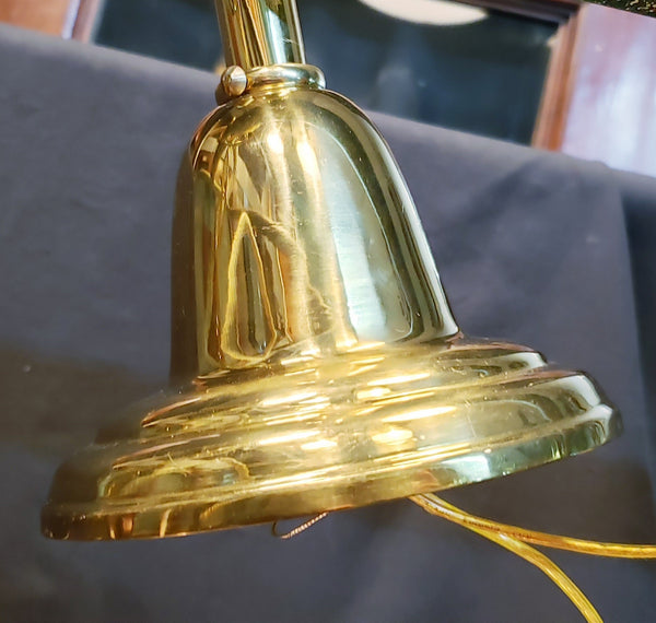 Art Nouveau 3 Light Brass Pan Chandelier with Reverse Painted Shades 15" x 15" GA10079