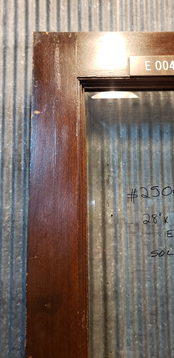 Pair of Beveled Glass Solid Oak Exterior Doors with Hardware 28" x 85" GA9673