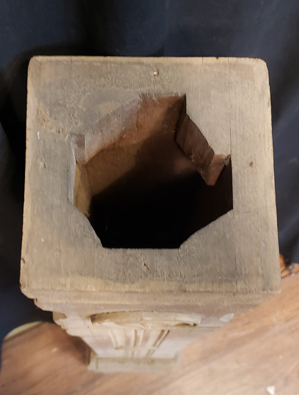 Newly Stripped Solid Walnut Newel Post with Rosettes 47 1/4" x 7" GA9677