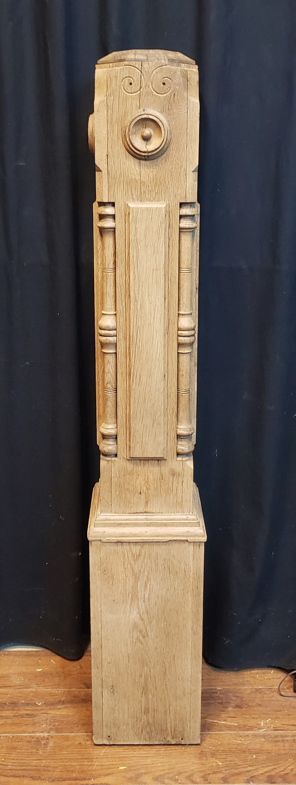 Newly Stripped Ornate Solid Walnut Newel Post 53 1/2" x 9" GA9678