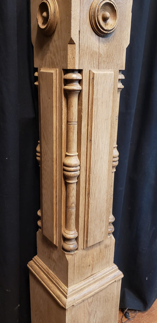 Newly Stripped Ornate Solid Walnut Newel Post 53 1/2" x 9" GA9678