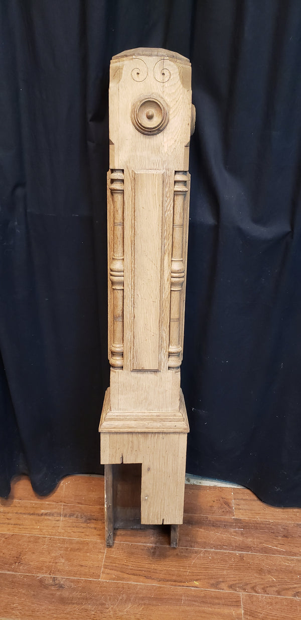 Newly Stripped Ornate Solid Walnut Newel Post 53 1/2" x 9" GA9678