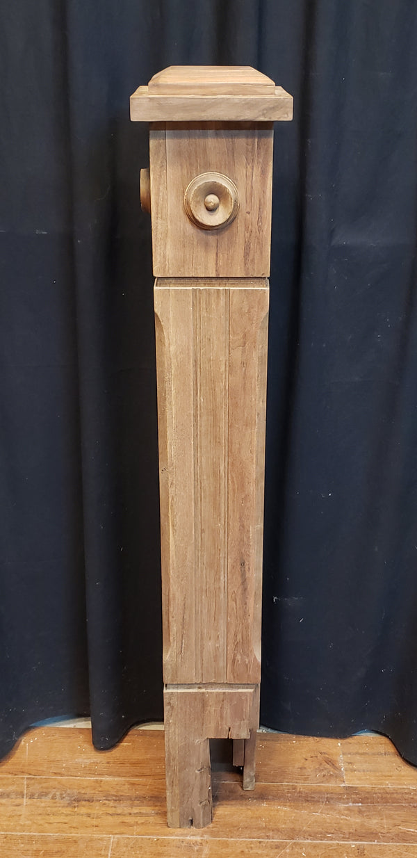 Newly Stripped Ornate Solid Oak Newel Post 47 1/2" x 6" GA9679