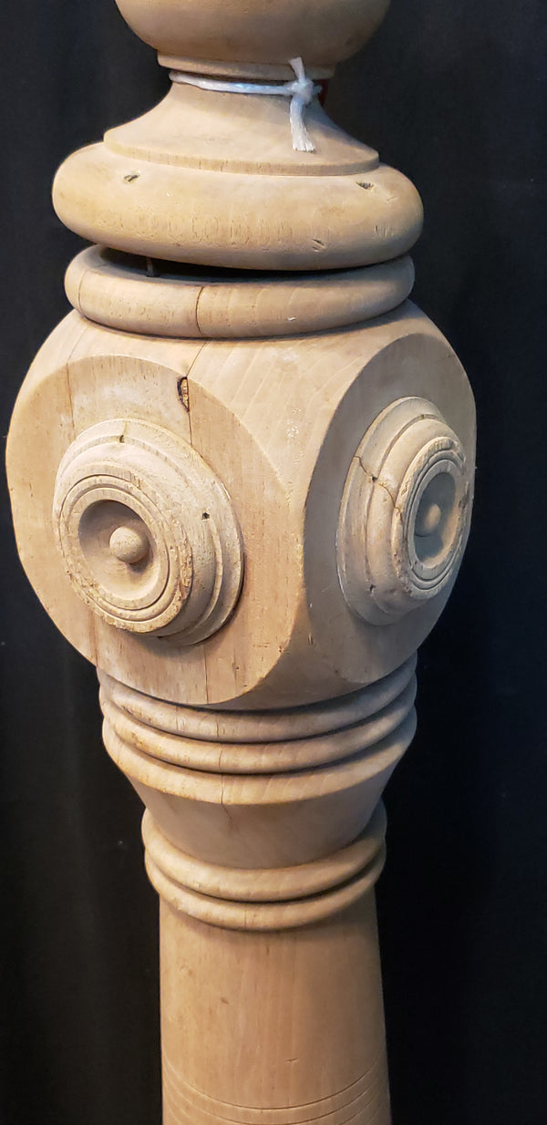 Newly Stripped Ornate Solid Oak Newel Post 53" x 5 1/2" GA9680