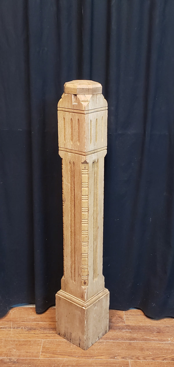 Newly Stripped Ornate Solid Walnut Newel Post 45" x 5 1/2" GA9685